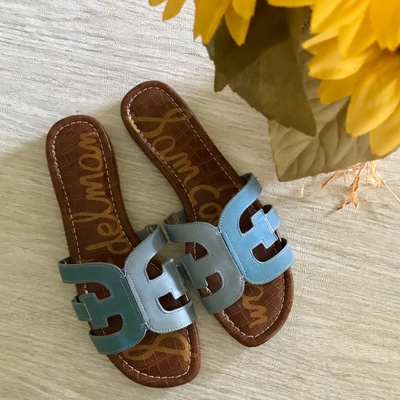 Sam Edelman Shoes - SAM EDELMAN Blue Leather Bay Sandals Sam Edelman Shoes - SAM EDELMAN Blue Leather Bay Sandals